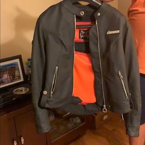 Women’s Icon leather riding jacket.